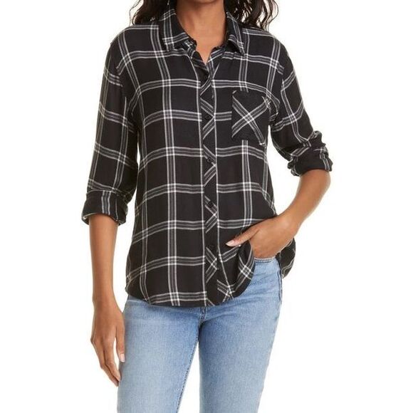RAILS Hunter Button-up Shirt In Ash Cream Grey Size XS - Picture 1 of 6
